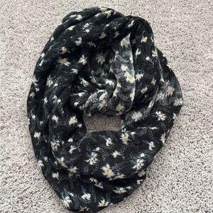 Floral Black and White Scarf